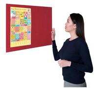 Wonderwall Fully Fire-Retardant Frameless Notice Board -90 x 60cm with Fixings, 8 Colours to Choose from (Red)