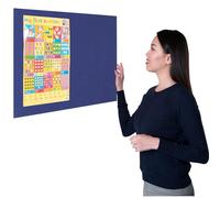 Wonderwall Fully Fire-Retardant Frameless Notice Board - 90 x 60cm with Fixings, 8 Colours to Choose from (Blue) -Office, School