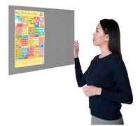 Wonderwall Fully Fire-Retardant Frameless Notice Board - 90 x 60cm with Fixings, Accepts pins & Staples, 8 Colours to Choose from (Grey) Ideal for School, Office, Associations & Care Homes