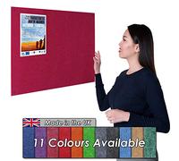 Wonderwall Fully Fire-Retardant Frameless Notice Board - 90 x 60cm with Fixings, Accepts pins & staples11 Colours to Choose from (Raspberry) Ideal for Office, Schools,housing & Care Homes