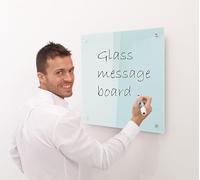 Wonderwall Glass Magnetic Whiteboard, Frameless Memo Board, 50 x 50cm, with Super Strong Neodymium Magnets - 11 Colours for Home, Office, Schools