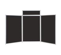 Wonderwall Jumbo Tri-fold Tabletop Display Board Portrait Black | large 100 x 70 cm exhibition panels, portable, sturdy aluminium frame & interlocking gear hinges, ready to use