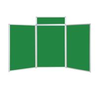 Wonderwall Jumbo Tri-fold Tabletop Display Board Portrait Emerald | large 100 x 70 cm exhibition panels, portable, sturdy aluminium frame & interlocking gear hinges, ready to use