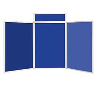 Wonderwall Jumbo Tri-fold Tabletop Display Board Portrait Royal Blue | large 100 x 70 cm exhibition panels, portable, sturdy aluminium frame & interlocking gear hinges, ready to use