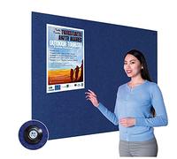 Wonderwall Large Frameless Fire-Retardant Noticeboard 120 x 180cm, Blue | Wall-mounted, 9mm Pinboard Core made from recycled material, through board fixings, for corridors & public spaces