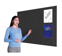 Wonderwall Large Frameless Fire-Retardant Noticeboard 120 x 180cm, Charcoal | Wall-mounted, 9mm Pinboard Core made from recycled material, through board fixings, for corridors & public spaces