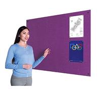 Wonderwall Large Frameless Fire-Retardant Noticeboard 120 x 180cm, Purple | Wall-mounted, 9mm Pinboard Core made from recycled material, through board fixings, for corridors & public spaces
