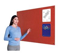 Wonderwall Large Frameless Fire-Retardant Noticeboard 120 x 180cm, Red | Wall-mounted, 9mm Pinboard Core made from recycled material, through board fixings, for corridors & public spaces