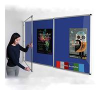 Wonderwall Large Tamperproof Lockable Noticeboard, Blue Pinboard, 120 x 240 cm with 2 Matching Locks and Keys, 6 Colours to Choose from - Ideal for Office, School, Information