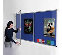 Wonderwall Large Tamperproof Lockable Noticeboard Pinboard - Blue - 120x180cm with 2 Matching Locks and Keys, 6 Colours to Choose from, Ideal for School, Office Display
