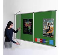 Wonderwall Large Tamperproof Lockable Noticeboard Pinboard - Green - 120x180cm with 2 Matching Locks and Keys, 6 Colours to Choose from, Ideal for School, Office Display
