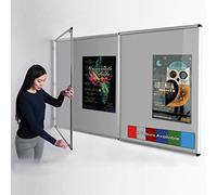 Wonderwall Large Tamperproof Lockable Noticeboard Pinboard - Grey - 120x180cm with 2 Matching Locks and Keys, 6 Colours to Choose from, Ideal for School, Office Display
