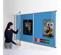 Wonderwall Large Tamperproof Lockable Noticeboard Pinboard - Light Blue - 120x180cm with 2 Matching Locks and Keys, 6 Colours to Choose from, Ideal for School, Office Display