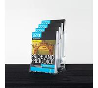 Wonderwall Leaflet Holder A5 |Desk Top & counter Multi-Tier style -| Clear (4 x A5 Pockets) Complete visibility