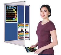 Wonderwall Lockable Notice Board 60 x 45cm, Blue | Blue lockable felt pin board with a secure hinged door, anti fade pinnable surface, ideal for corridors and public spaces