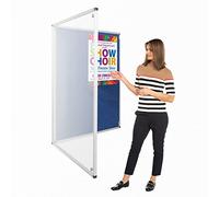Wonderwall Lockable Tamperproof Fire Resistant Noticeboard Display Pinboard 120 x 90 cm with Door, 11 Colours to Choose from, incl. (Light Blue) - Office, School, Public Spaces