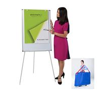 Wonderwall Magnetic Tripod Flipchart Easel A1, Starter Kit, Height-Adjustable, Dry-Wipe Whiteboard, 1000 x 680, with Flipchart Pads pk5 & Carry Bag - Ideal for Schools, Community & Info Hubs