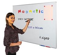 Wonderwall Magnetic Whiteboard, 120 x 90 cm, Smooth Dry-Wipe Surface, Wall-Mounted, Aluminium Frame with Clip-on Pen Tray - Ideal for Office, School, Training