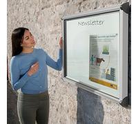 Wonderwall Outdoor Lockable Noticeboard | Dry-Wipe Magnetic Whiteboard ((H)750 x (W) 537mm) Takes 4 x A4 posters - Aluminium Frame -Community centre, Office, School