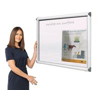 Wonderwall Outdoor Noticeboard, Waterproof Lockable Magnetic Whiteboard, 570 x 712 mm, Dry-Wipe Surface, Top Hinged Aluminium Frame - Ideal for Outdoor Notices, Community Centre, Office, School