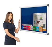 Wonderwall Outdoor Tamperproof Lockable Royal Blue Notice Board, 1050 x 1012 mm, Fits 12x A4 Posters, Weatherproof Display, Aluminium Frame, Matchimg Locks - Ideal for Ofice, School, Public Notices
