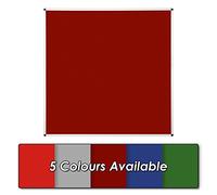 Wonderwall Premium Anti-Fade Noticeboard - Aluminium Frame - 120 x 120 cm with Fixings (Burgundy) for School, Office, Hubs & venues