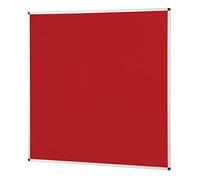 Wonderwall Premium Anti-Fade Noticeboard- Aluminium Frame - 120 x 120 cm with Fixings (Red) for School, Office, hubs & venues