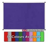 Wonderwall Premium Anti-Fade Noticeboard Pinboard - Aluminium Frame - 90 x 60cm with Discreet Corner fixings (Violet - Loop Nylon) - Ideal for Office, Classroom, Home