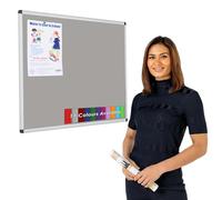 Wonderwall Premium Grey Felt Noticeboard, 90 x 60 cm, Aluminium Frame