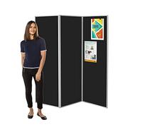 Wonderwall Privacy Screen | Freestanding Concertina style for ease of use & storage | offers a simple Partition solution for Healthcare, Schools, Exhibitions, Offices - 13 colours (Black)