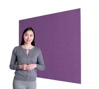 Wonderwall Purple Frameless Noticeboard 120 x 120 cm, Fire-Retardant | Wall-mounted, 9mm Pinboard Core made from recycled material, Concealed corner fixings, for corridors & public spaces