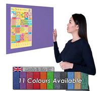 Wonderwall Purple, Frameless Noticeboard, 90 x 60cm, Fire-Retardant | Wall-mounted 9mm Pinboard, Made from recycled materials, fully eco-friendly and recyclable