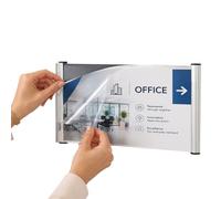 Wonderwall Quick-Snap Directional Sign Holder, 108 x 326 mm, Flexible Snap Poster Frame for Flat & Curved Surfaces, Easy Wall-Mount with Self-Adhesive Backing - Economical & Durable