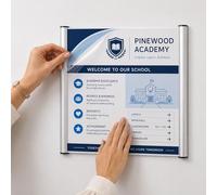 Wonderwall Quick-Snap Directional Sign Holder, 300 x 239 mm, Flexible Snap Poster Frame for Flat & Curved Surfaces, Easy Wall-Mount with Self-Adhesive Backing - Economical & Durable