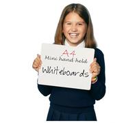 Wonderwall Rigid A4 Hand Held Whiteboard, Frameless, Double-Sided, Dry-Wipe Writing Surface, Gridded on one Side, (Pack of 6 Boards) Contoured Safety Edges- for School, Classrooms, Industry