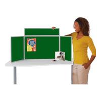 Wonderwall Tabletop Exhibition Folding 3 Panel Display Kit, Landscape, Lightweight, Green Pinboard, PVC Frame, Clip-on Header & Storage Bag, for Office, School, Exhibition, Info Hubs