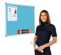 Wonderwall Vibrant Aluminium Frame Noticeboard - 90 x 60 cm, Cyan Blue, Loop Nylon Pinboard, Wall-Mounted with Concealed Fixings - 6 Bright Colours to Choose from- for Office, Home, School