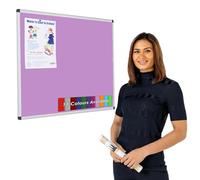 Wonderwall Vibrant Aluminium Framed Noticeboard - 900 x 600 mm, Lavender Loop Nylon Pinboard, Aluminium Frame with Concealed Fixings - 6 Bright Colours to Choose from - for Office, Home, School
