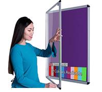 Wonderwall Vibrant Tamperproof Lockable Noticeboard 120 X 90 cm with 2 Matching Safety Locks & Keys -12 Colours to Choose from Including (Violet) - Ideal for Office, School. Information Hub