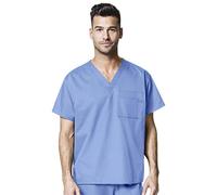 WonderWink 101ACEILSM WonderWORK Women's V-Neck Top, Ceil Blue, Standard-S Size