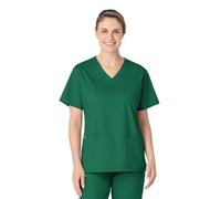 WonderWink 101XHUNT4XL WonderWORK Women's V-Neck Top, Hunter Green, Extended-4XL Size