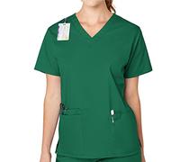 WonderWink 101XHUNT4XL WonderWORK Women's V-Neck Top, Hunter Green, Extended-4XL Size