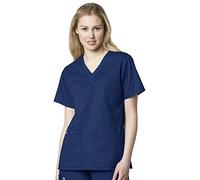 WonderWink 101XNAVY3XL WonderWORK Women's V-Neck Top, Navy, Extended-3XL Size
