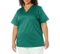 WonderWink 102XHUNT4XL WonderWORK Women's Mock Wrap Top, Hunter Green, Extended-4XL Size