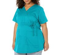 WonderWink 145ATEALMD Wonder Work Women's Maternity Mock Wrap Top, Teal Blue, Standard-M Size