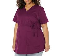 WonderWink 145AWINEMD Wonder Work Women's Maternity Mock Wrap Top, Wine, Standard-M Size