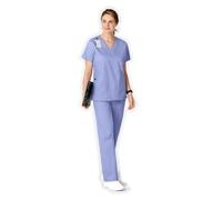 WonderWink 502ACEILSM Wonder Work Women's Flare Leg Pant, Ceil Blue, Standard-S Size
