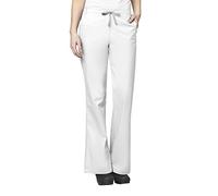 WonderWink 502AWHITMD Wonder Work Women's Flare Leg Pant, White, Standard-M Size