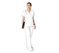 WonderWink 502AWHITSM Wonder Work Women's Flare Leg Pant, White, Standard-S Size