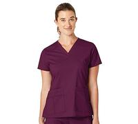 WonderWink 6108XWIN2XL WonderFLEX Women's Verity V-Neck Top, Wine, Extended-2XL Size